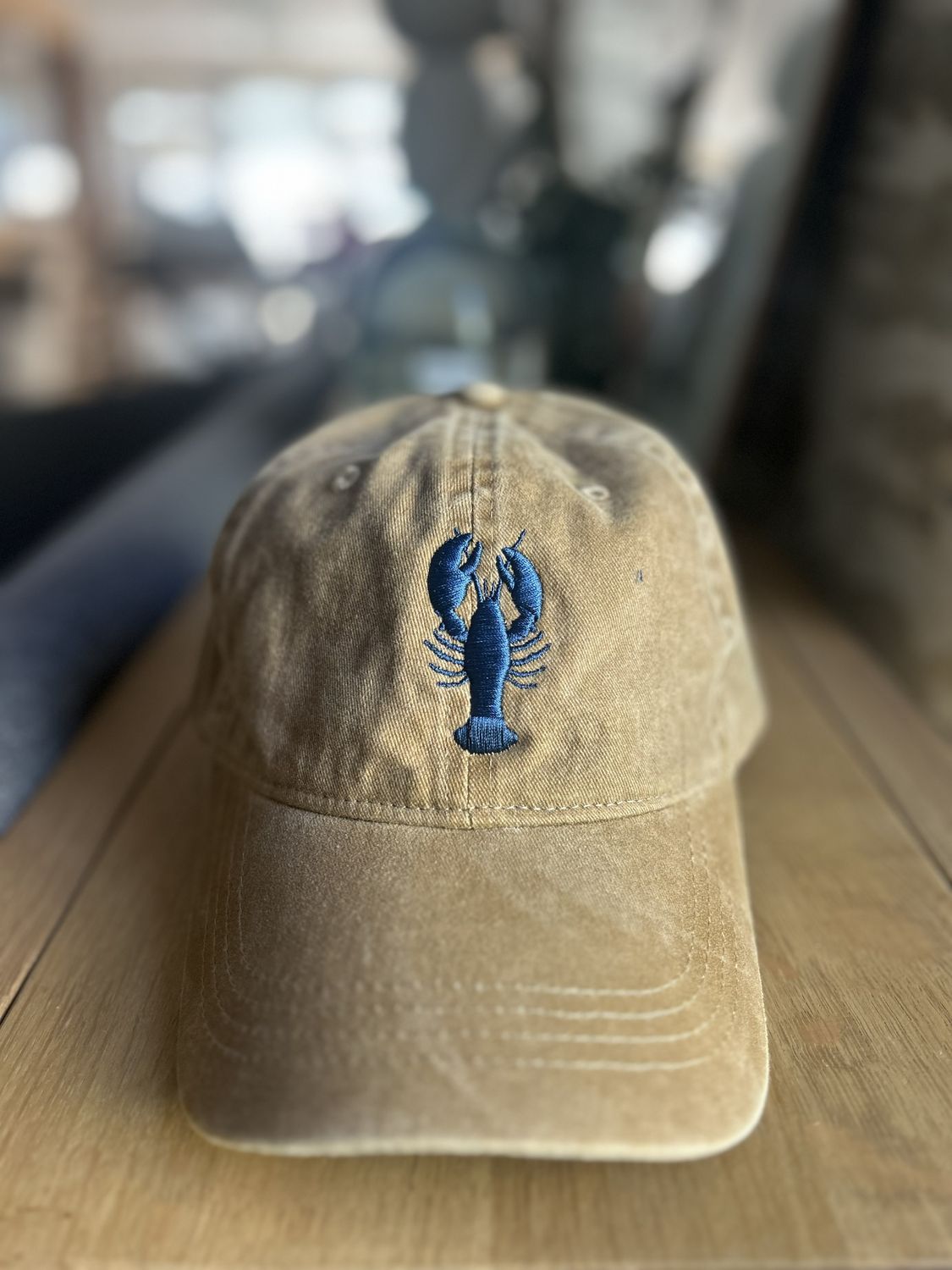 CASQUETTE DELAVÉE BEIGE "HOMARD MARINE"