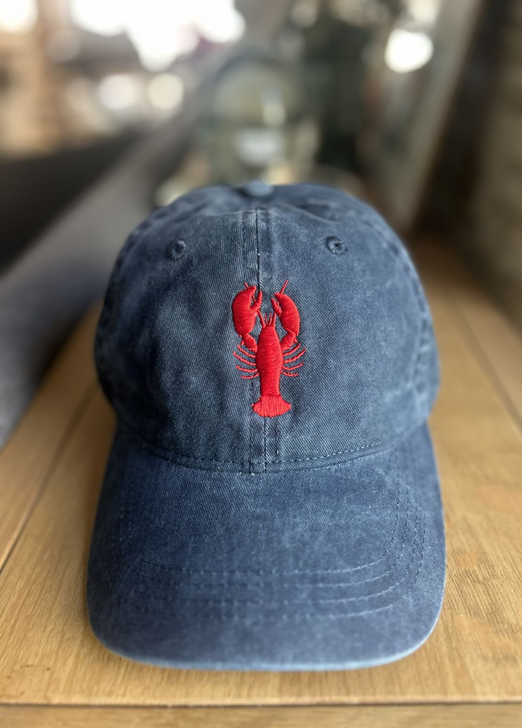 CASQUETTE DELAVÉE MARINE "HOMARD ROUGE"