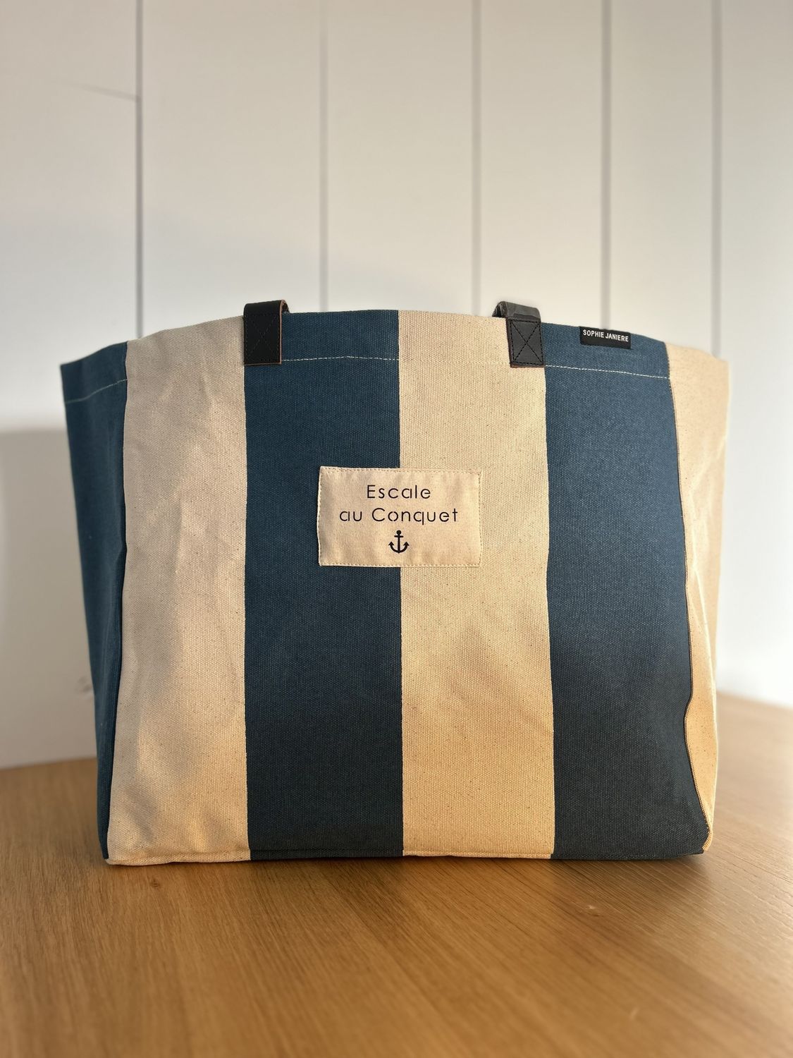 SAC PERSONNALISÉ À RAYURES "ESCALE AU CONQUET"