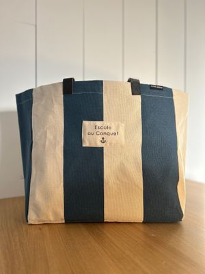 SAC PERSONNALISÉ À RAYURES "ESCALE AU CONQUET"