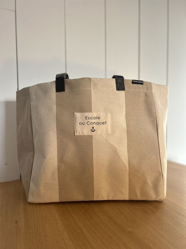 SAC PERSONNALISÉ À RAYURES "ESCALE AU CONQUET"
