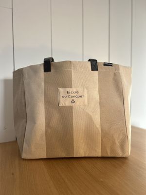 SAC PERSONNALISÉ À RAYURES "ESCALE AU CONQUET"