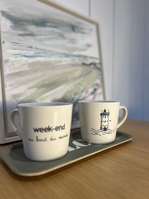 MUG DÉJEUNER "WEEK-END AU BOUT DU MONDE" BLEU NUIT