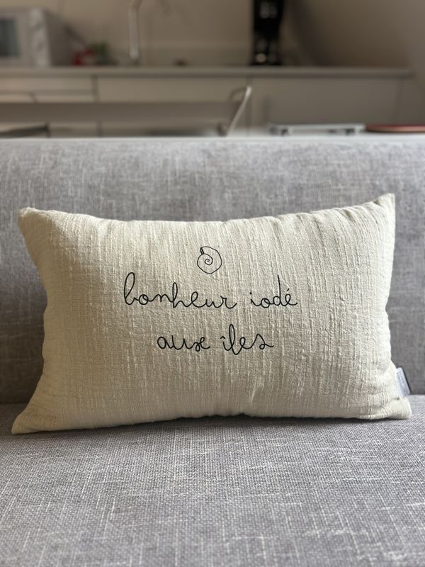 COUSSIN 30X50 "BONHEUR IODÉ AUX ÎLES"