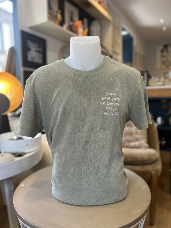 T-SHIRT VERT AMANDE "PARIS NY LC"