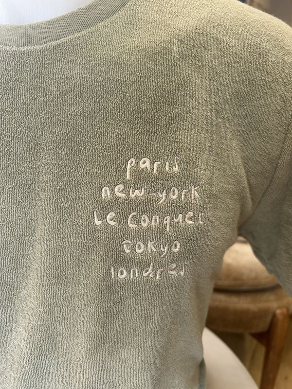 T-SHIRT VERT AMANDE "PARIS NY LC"