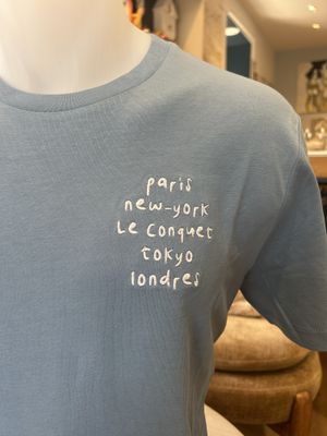 T-SHIRT BLEU "PARIS NY LC"