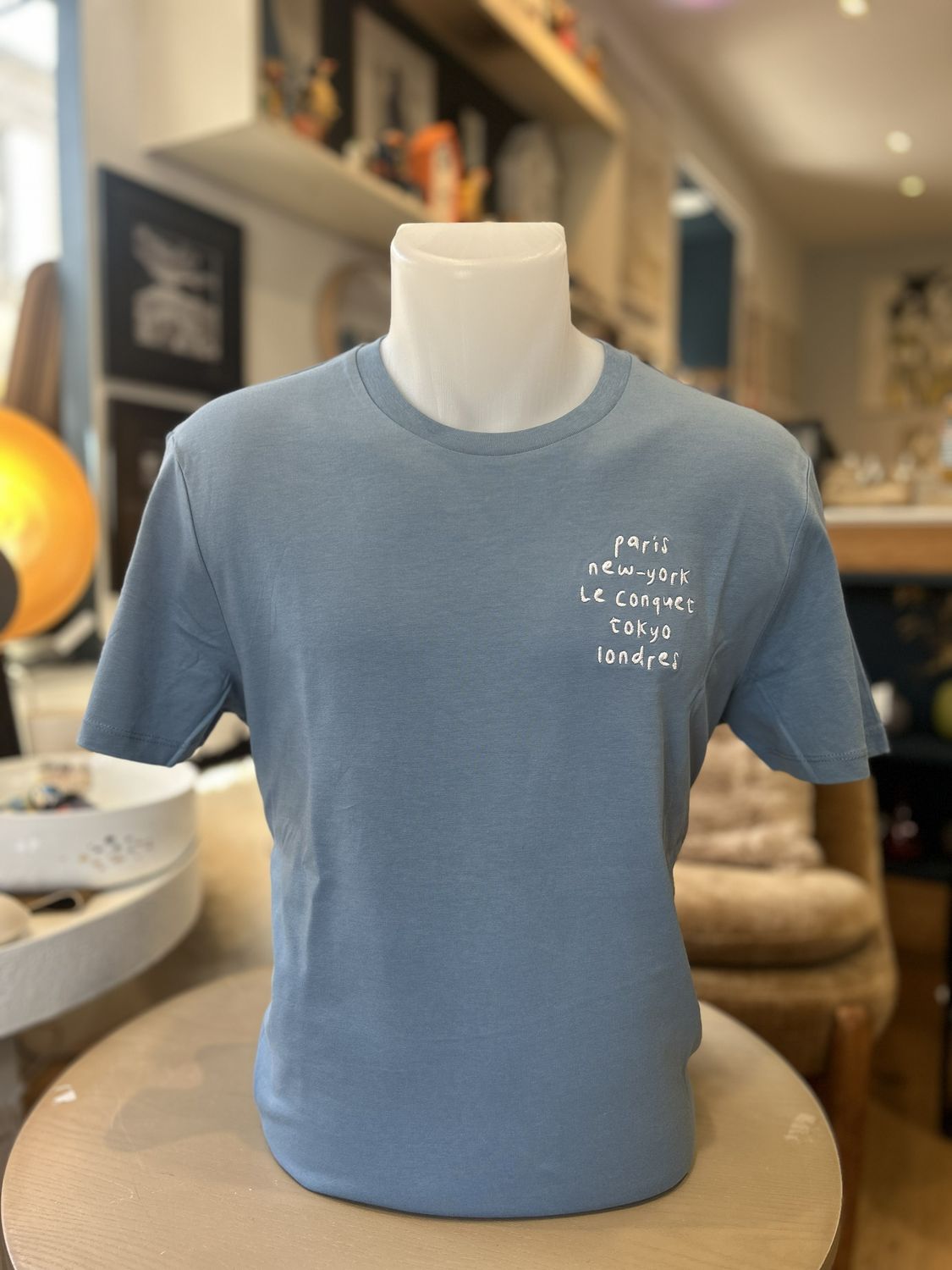 T-SHIRT BLEU "PARIS NY LC"