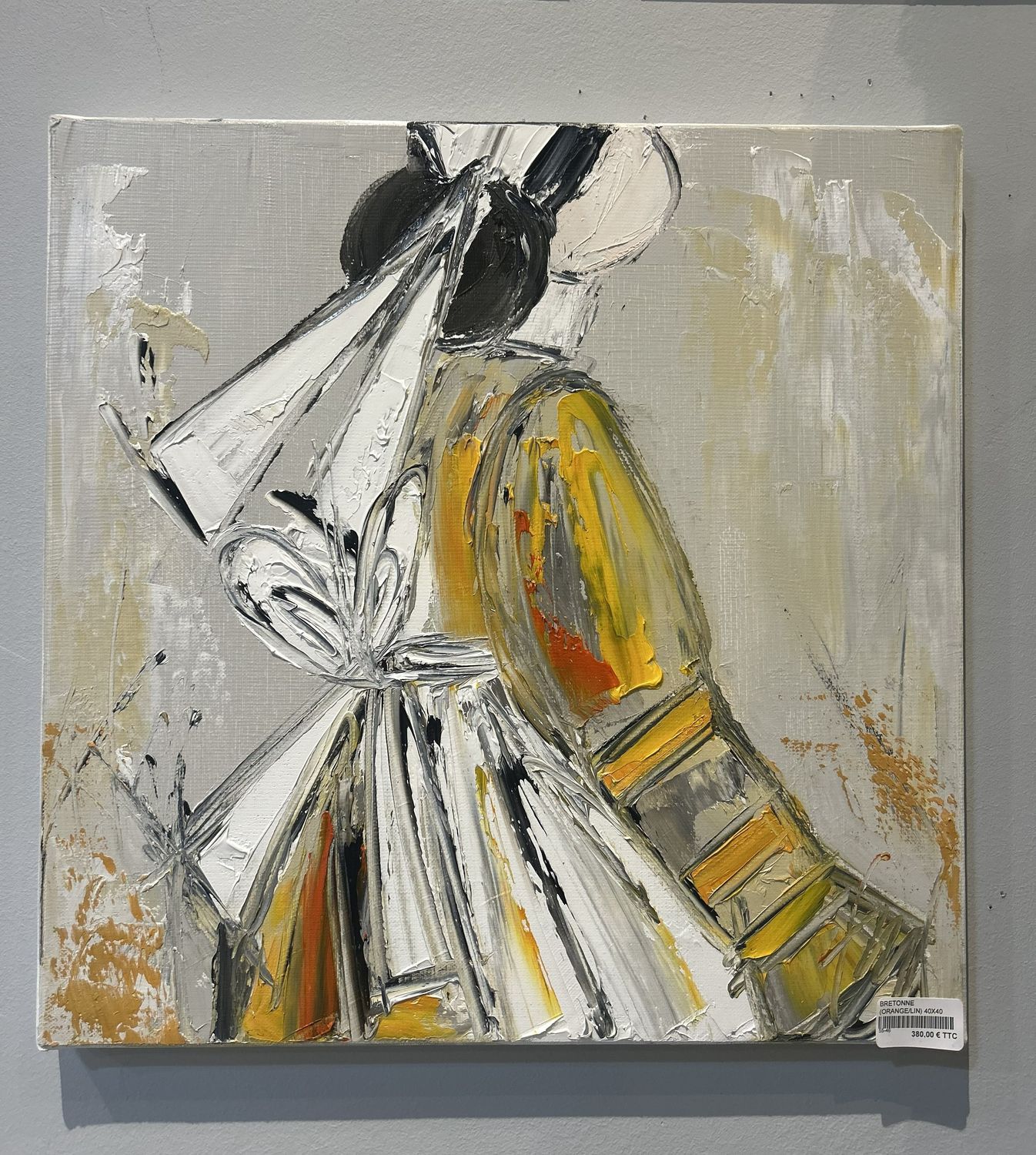 "BRETONNE ORANGE/LIN " 40X40 / 55-46