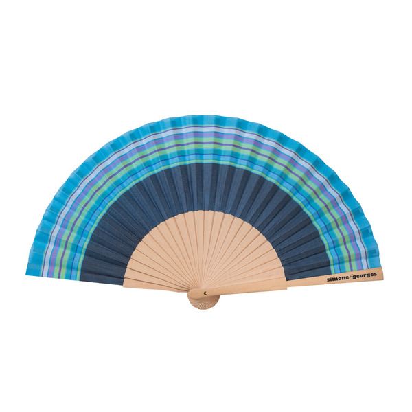 ÉVENTAIL TISSU COTON ET BOIS - CUBA