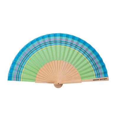 ÉVENTAIL TISSU COTON ET BOIS - BAHAMAS