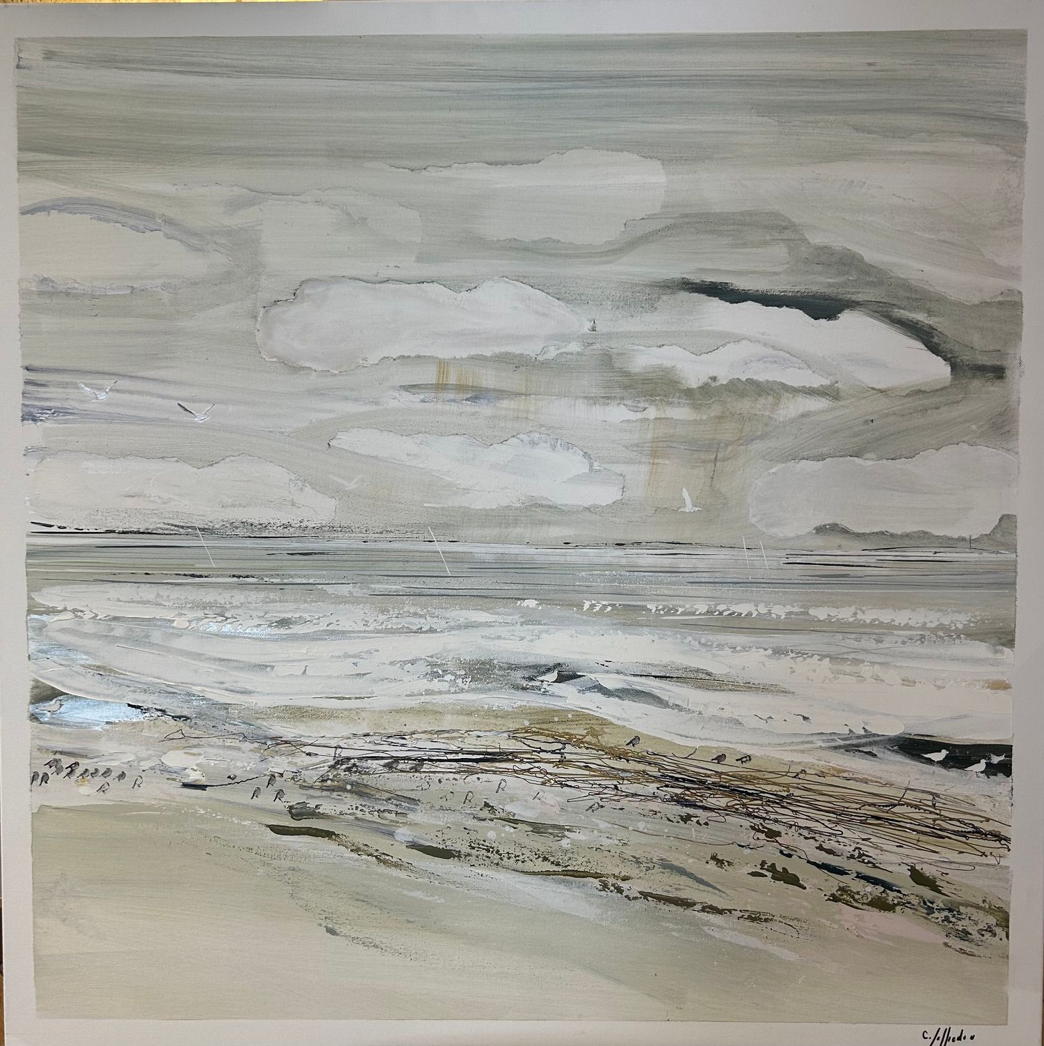 "PLAGE DE PORSGUEN ; OUESSANT AU LOIN" 80X80 - 321654 "PLAGE DE PORSGUEN ; OUESSANT AU LOIN" 80X80 - 321654