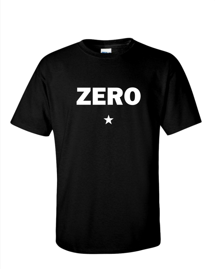 Zero - (Mens/Ladies Shirt), Style: Mens Softstyle T-Shirt, Colour: Black