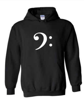 Bass Clef - Unisex Hoodie, Colour: Black