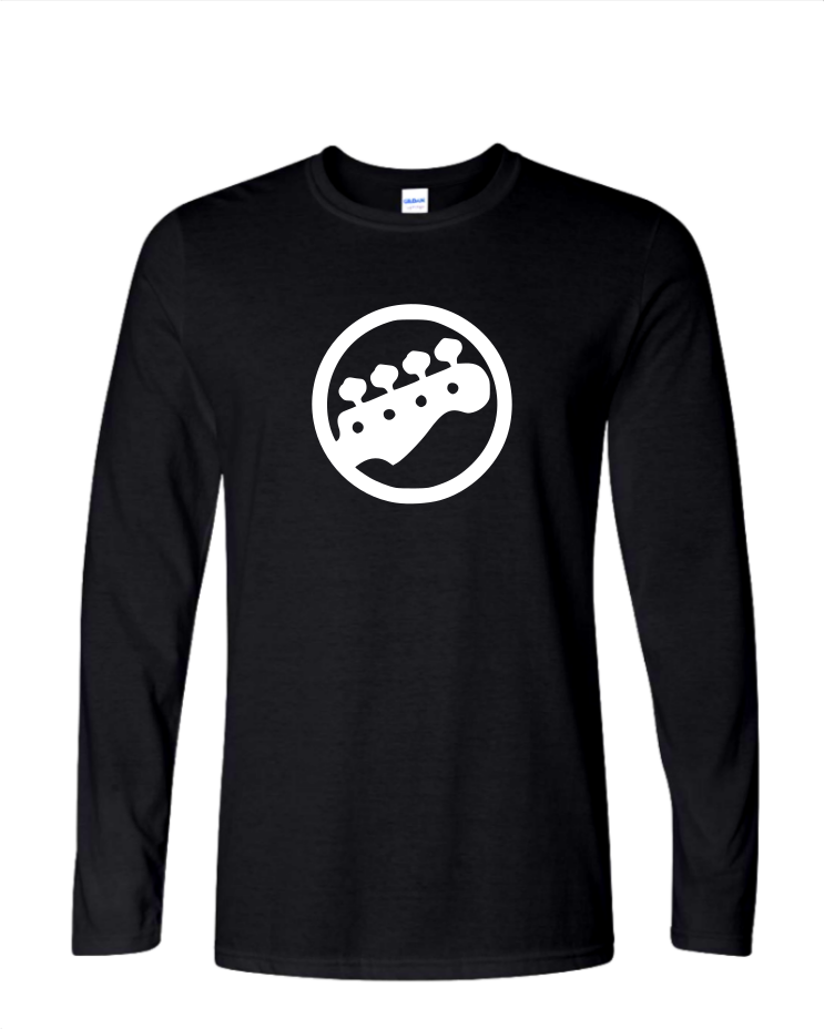 Bass Guitar - Mens Long Sleeve, Color: Black