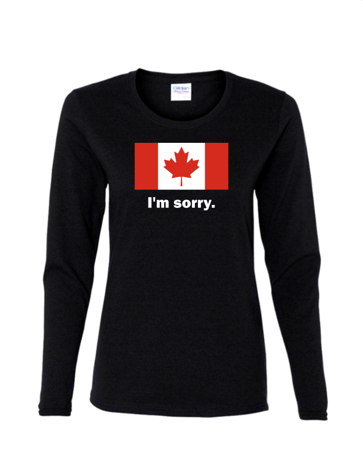 I&#39;m Sorry  - Ladies Long Sleeve, Color: Black