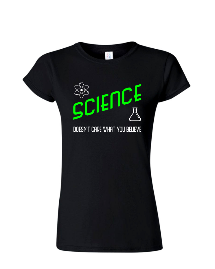 Science - Ladies Tee/V Neck, Style: Ladies Fitted Softstyle T-Shirt (Black)
