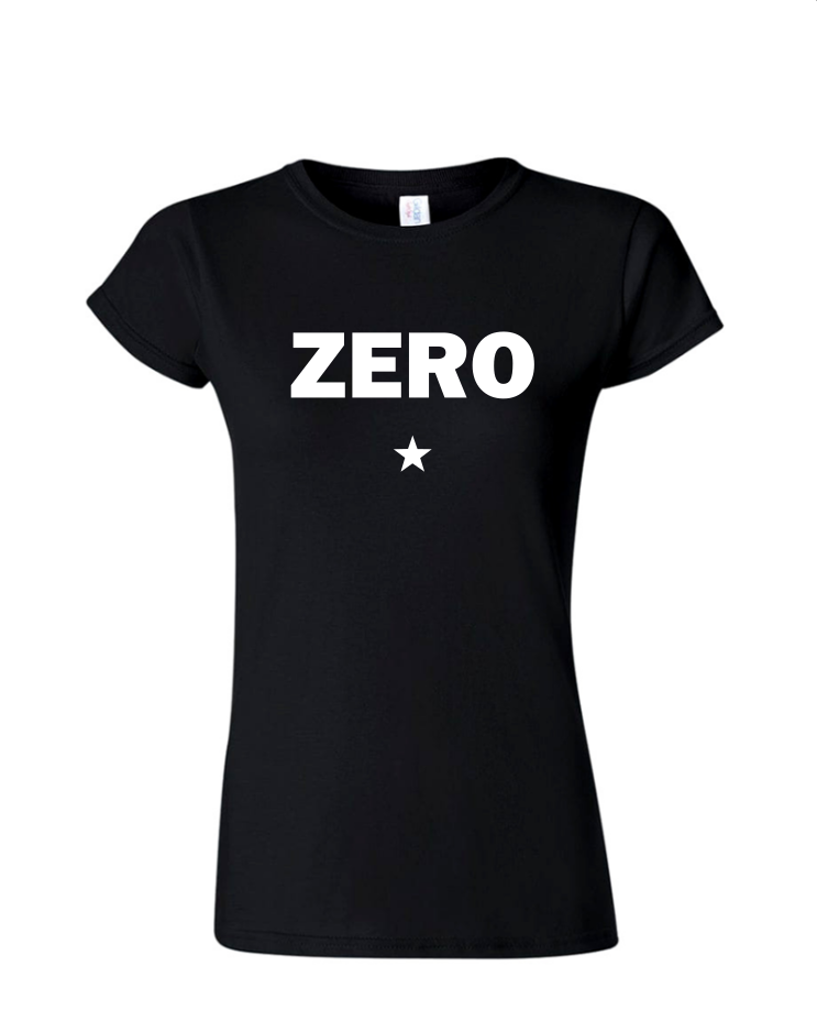 Zero - Ladies Tee/V Neck, Style: Ladies Fitted Softstyle T-Shirt (Black)