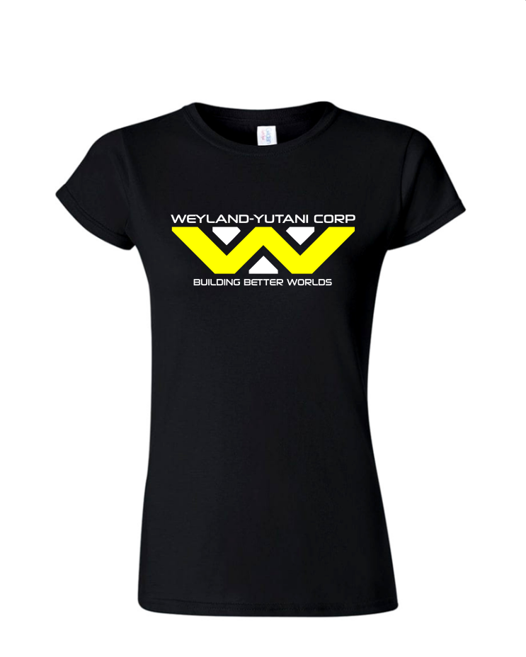 Weyland-Yutani - Ladies Tee/V Neck, Style: Ladies Fitted Softstyle T-Shirt (Black)