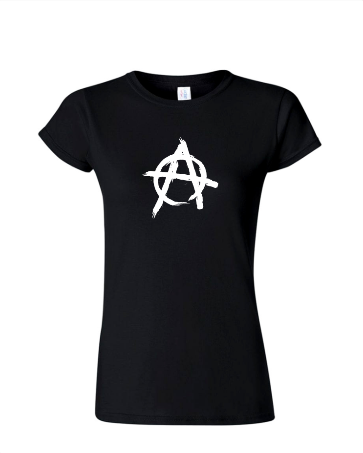 Anarchy - Ladies Tee/V Neck, Style: Ladies Fitted Softstyle T-Shirt (Black)