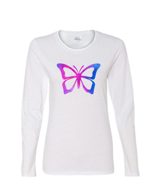Purple Butterfly - Long Sleeved T-Shirt