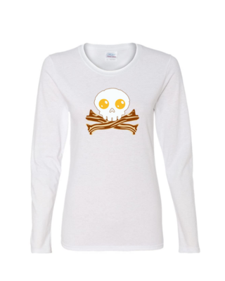 Bacon Skull - Ladies Long Sleeve