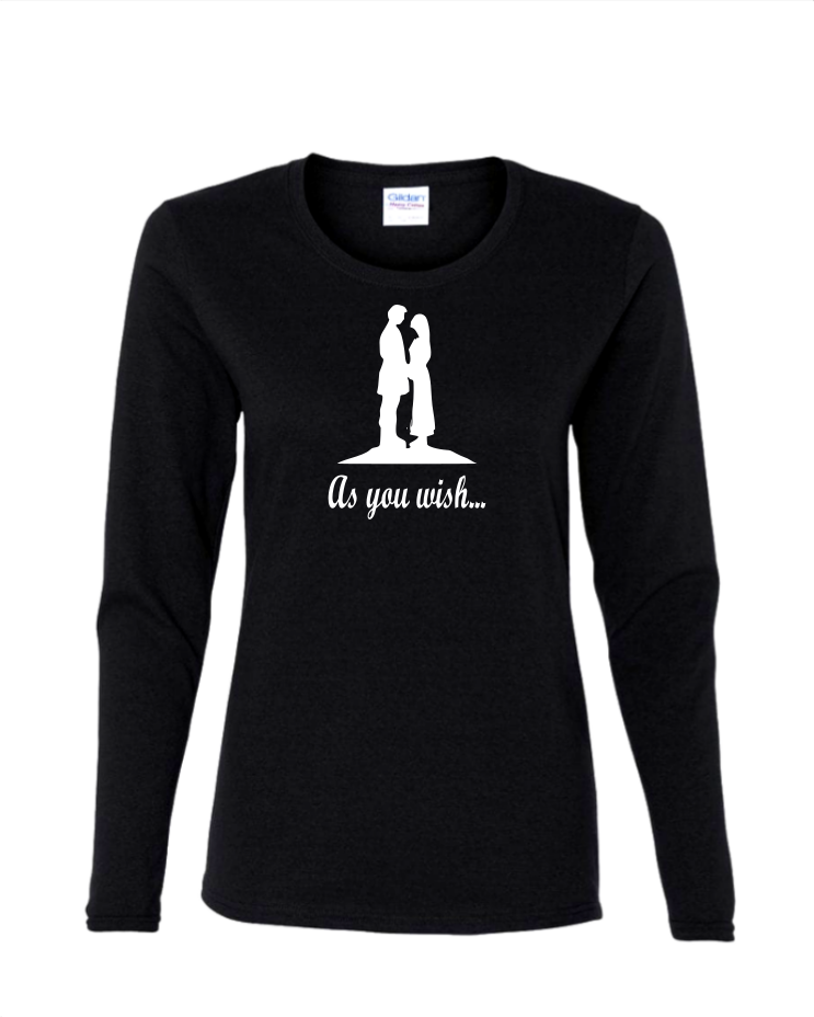 As You Wish - Ladies Long Sleeve, Colour: Black