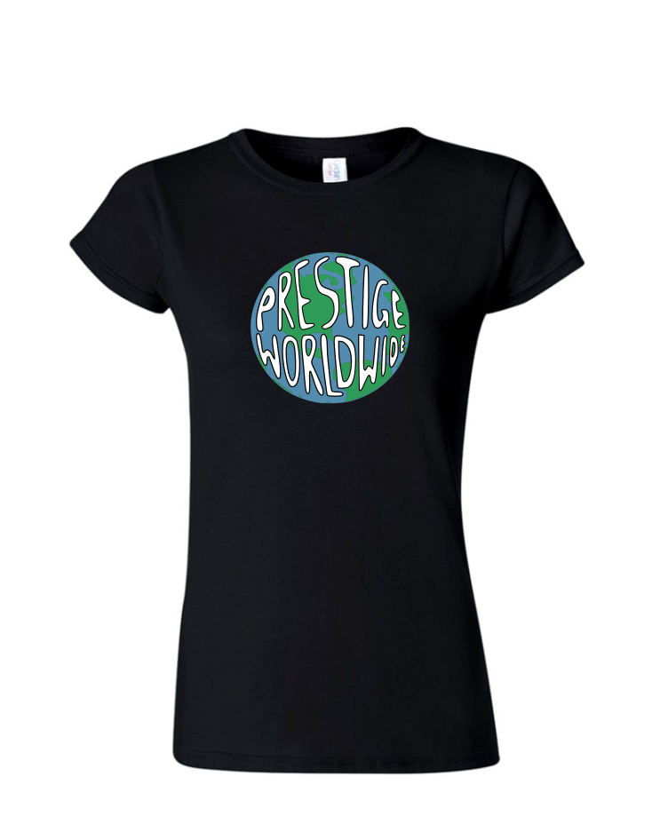 Prestige Worldwide - Ladies Tee/V Neck, Style: Ladies Fitted Softstyle T-Shirt (Black)