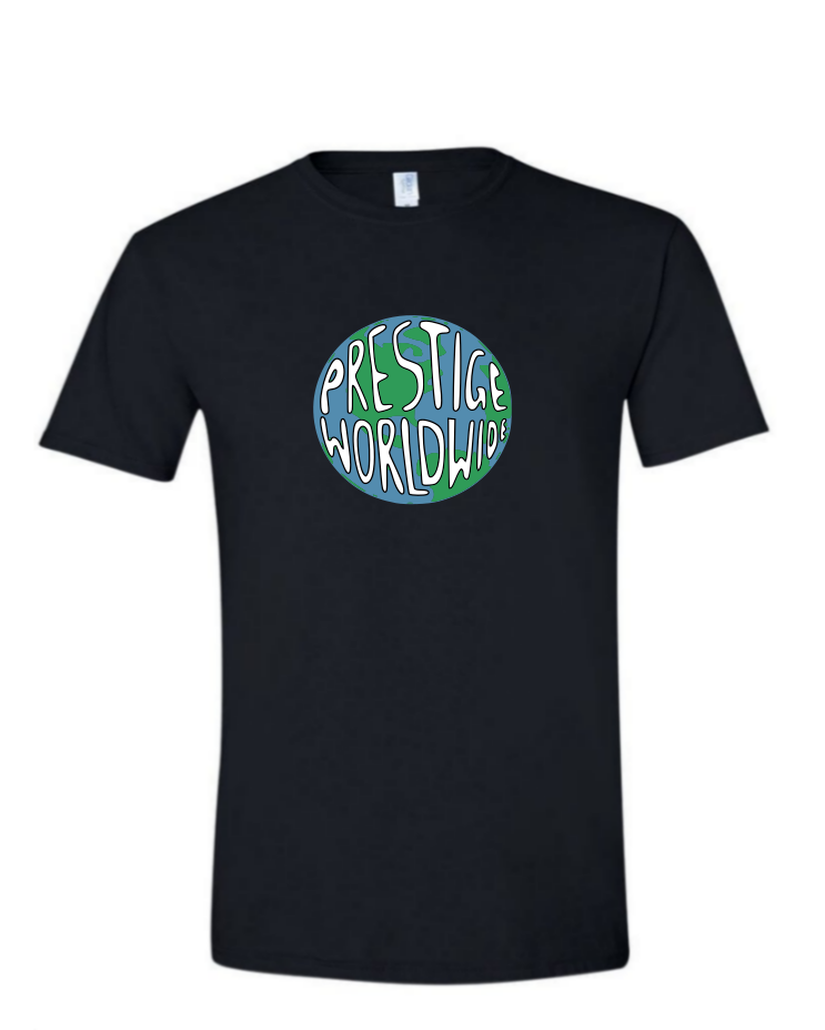Prestige Worldwide - Mens Softstyle T-Shirt, Colour: Black