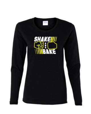 Shake and Bake  - Ladies Long Sleeve, Colour: Black