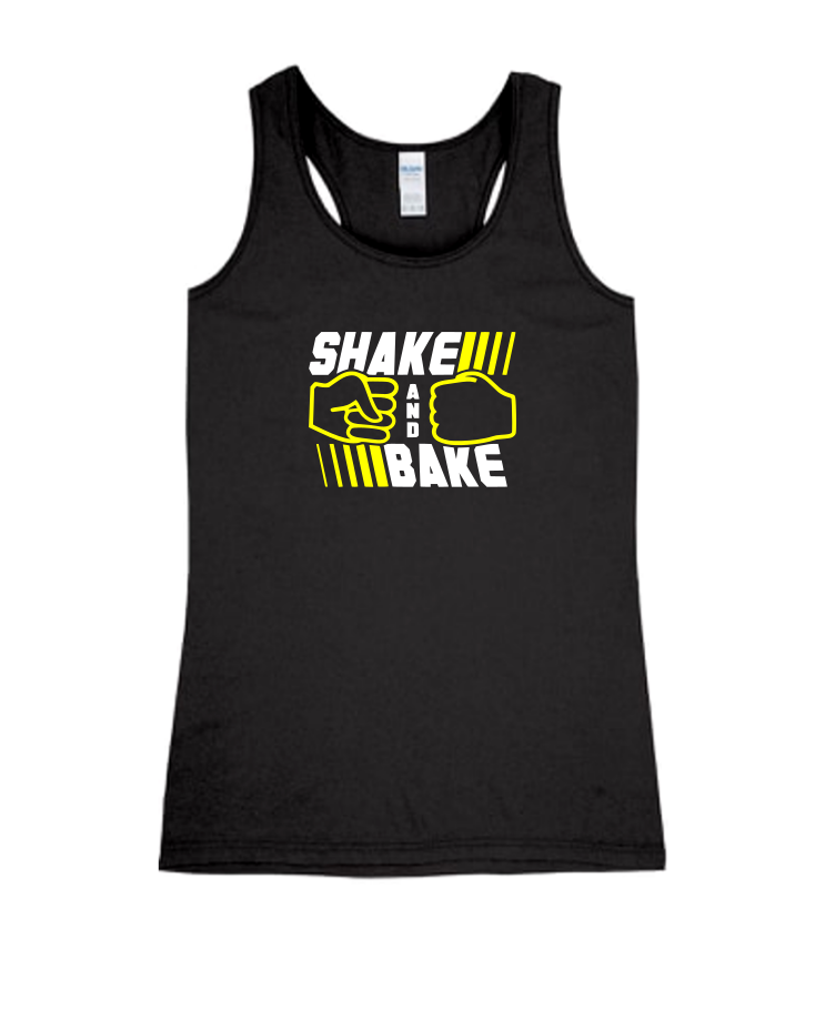 Shake and Bake - Ladies Tank Top, Colour: Black