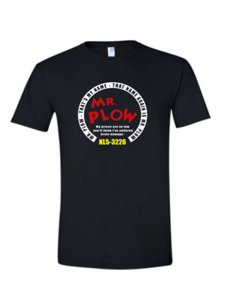 Mr. Plow - (Mens/Ladies Shirt), Style: Mens Softstyle T-Shirt, Colour: Black