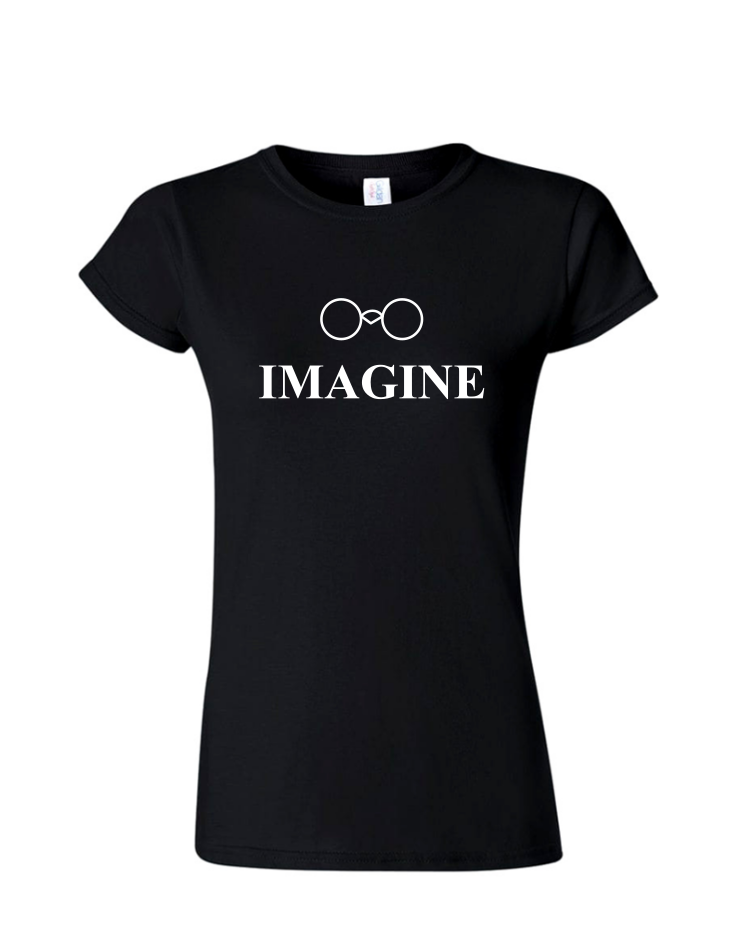 Imagine - Ladies Tee/ V Neck, Style: Ladies Fitted Softstyle T-Shirt (Black)