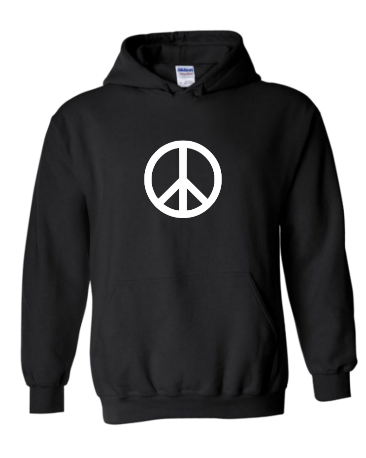 Peace Sign - Unisex Hoodie, Colour: Black