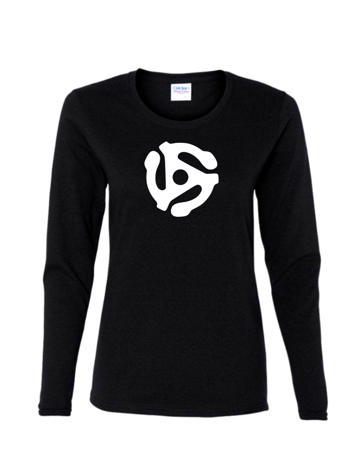 Spider Record Adapter  - Ladies Long Sleeve, Colour: Black