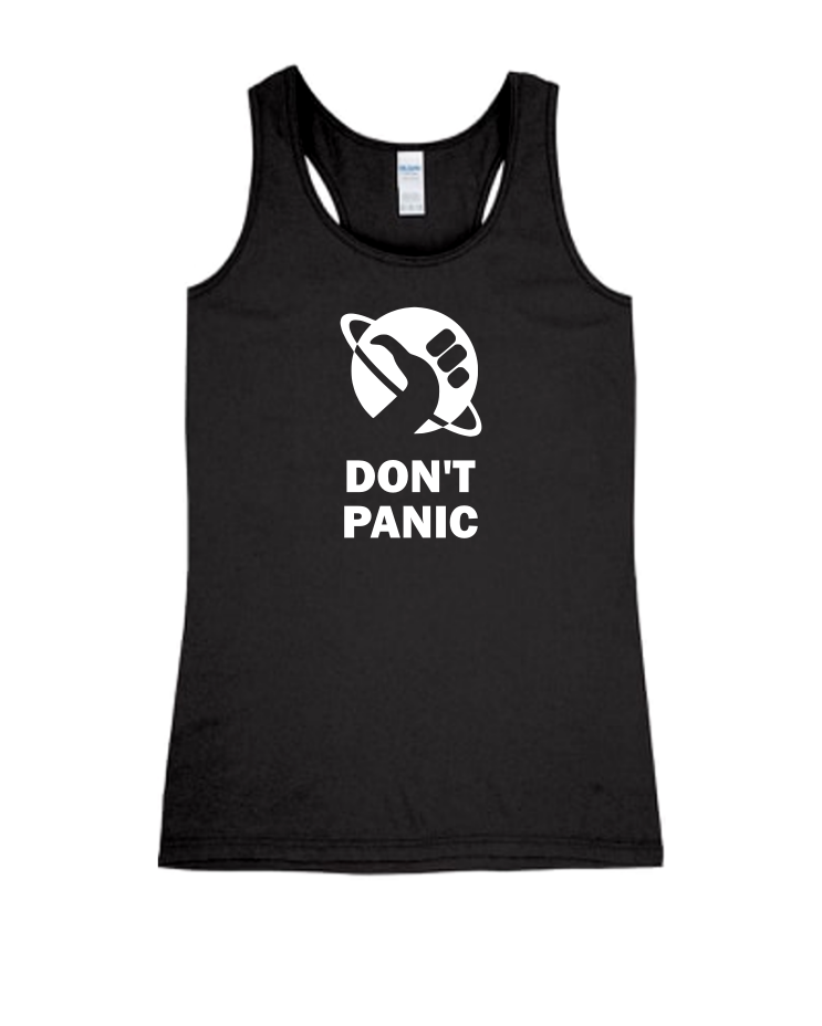 Don&#39;t Panic - Ladies Tank Top, Colour: Black
