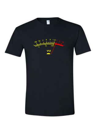 VU Meter - (Mens/Ladies Shirt), Style: Mens Softstyle T-Shirt, Colour: Black