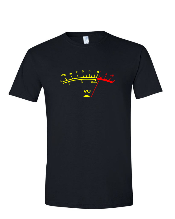VU Meter- Mens Softstyle T-Shirt, Colour: Black