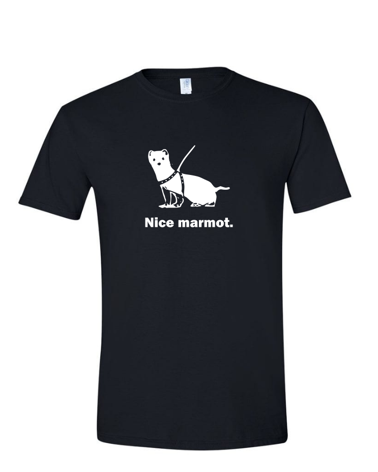 Nice Marmot - Mens Softstyle T-Shirt, Colour: Black