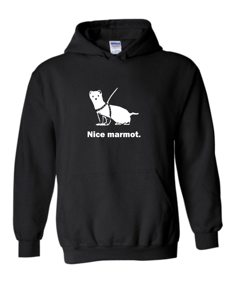 Nice Marmot - Unisex Hoodie, Colour: Black
