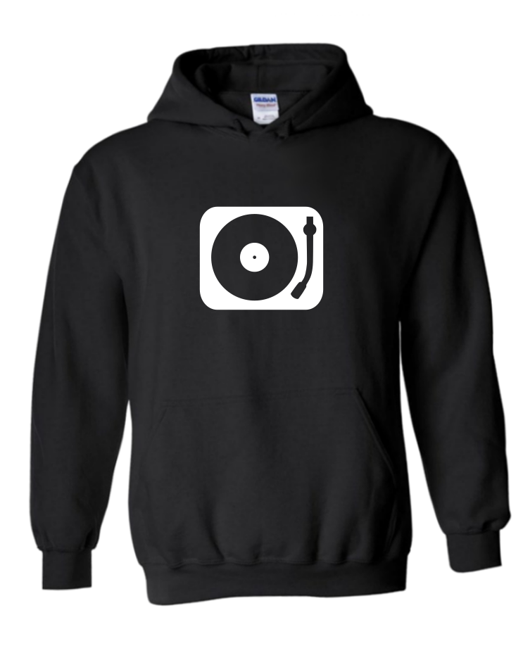 Turntable - Unisex Hoodie, Colour: Black