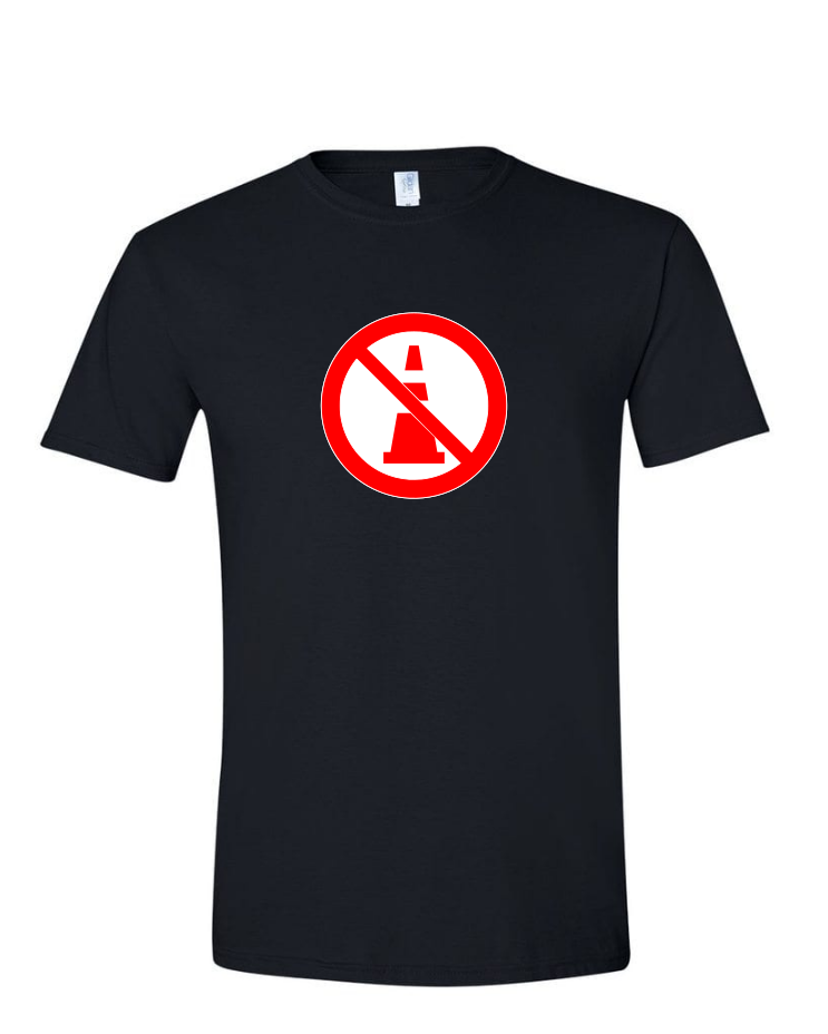No Cones - (Mens/Ladies Shirt), Style: Mens Softstyle T-Shirt, Colour: Black
