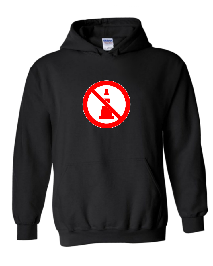 No Cones - Unisex Hoodie, Colour: Black