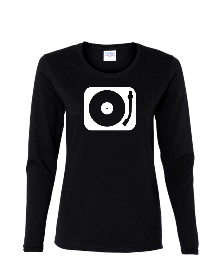Turntable  - Ladies Long Sleeve, Colour: Black