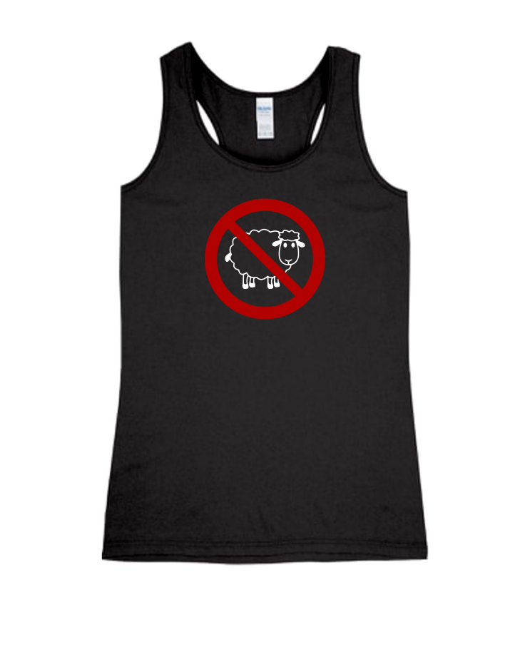 No Sheep - Ladies Tank Top, Colour: Black