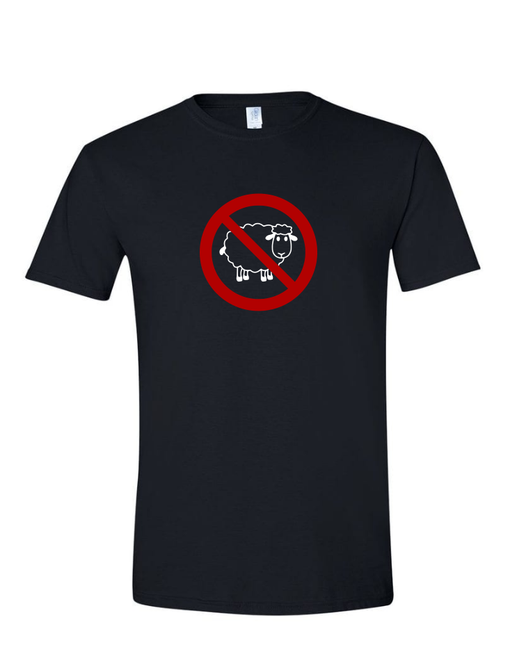 No Sheep - Mens Softstyle T-Shirt, Colour: Black