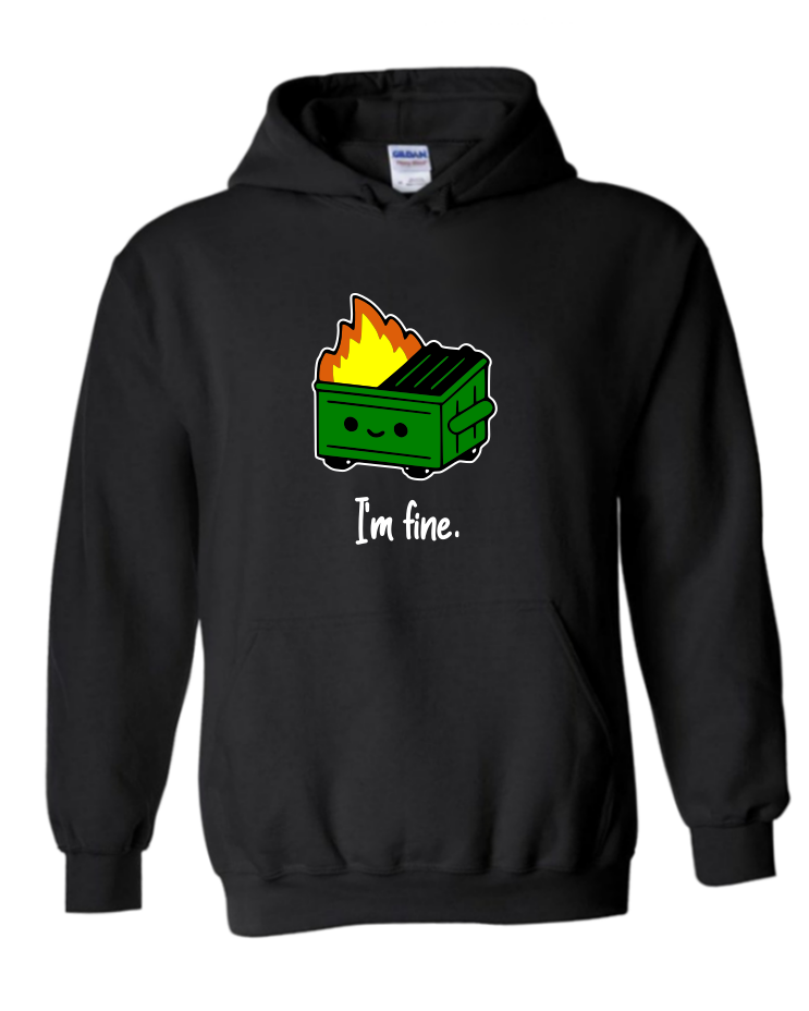 Dumpster Fire - Unisex Hoodie, Colour: Black