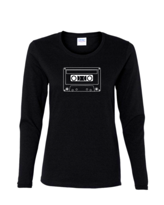 Cassette - Ladies Long Sleeve, Colour: Black