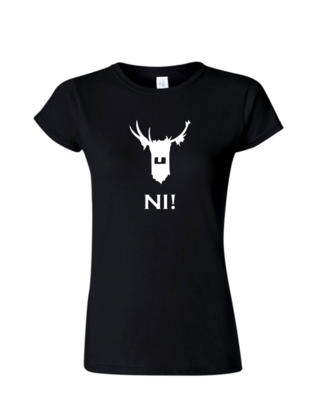 Ni! - Ladies Tee/V Neck, Style: Ladies Fitted Softstyle T-Shirt (Black)