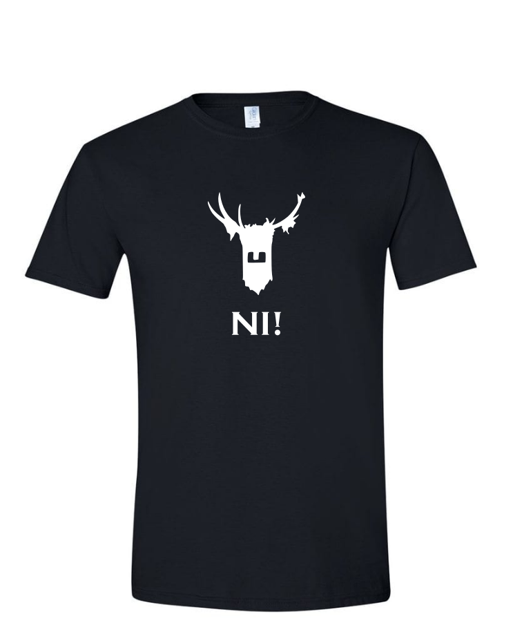 Ni! - (Mens/Ladies Shirt), Style: Mens Softstyle T-Shirt, Colour: Black